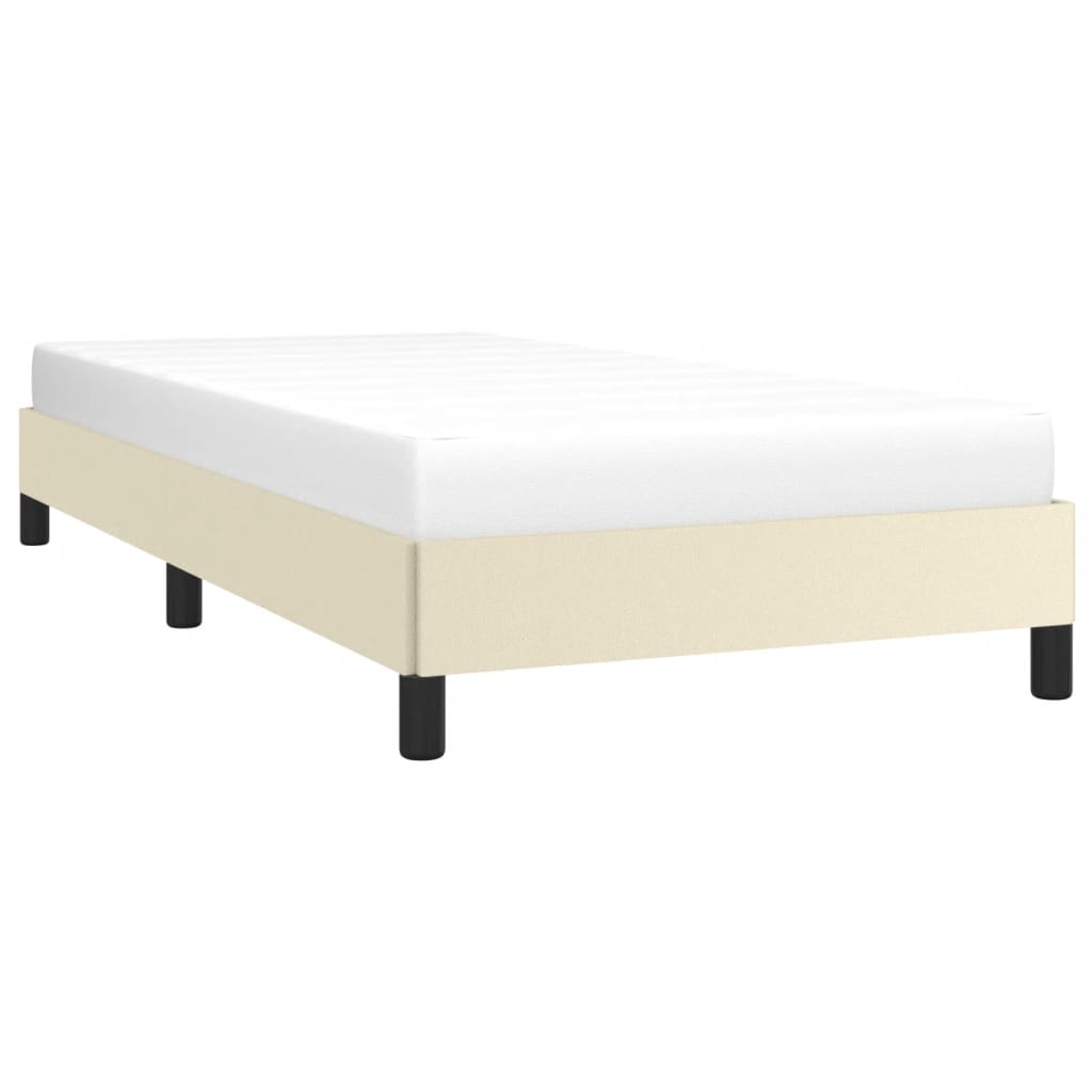 vidaXL Estructura de cama sin colchón cuero sintético crema 90x190 cm