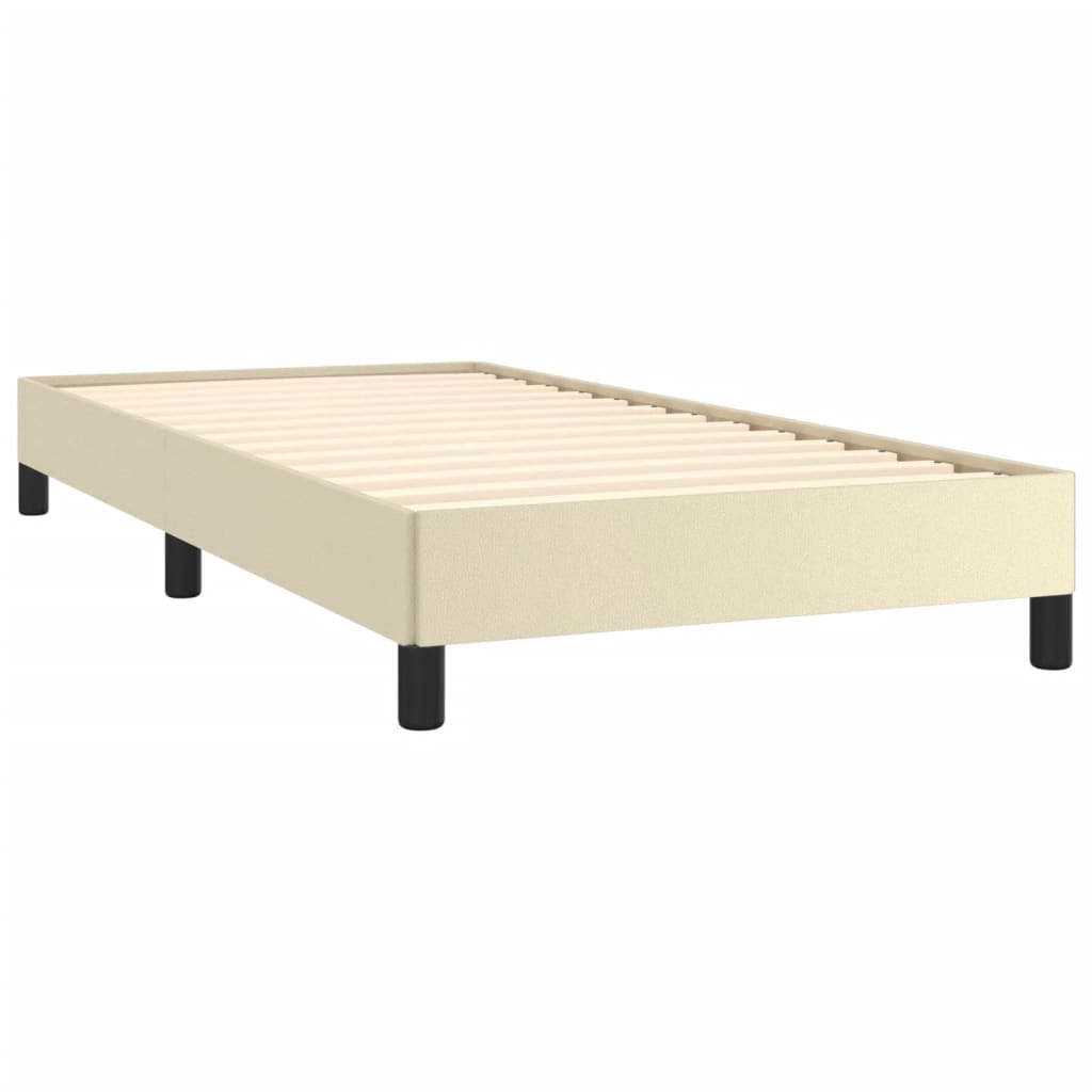 vidaXL Estructura de cama sin colchón cuero sintético crema 90x190 cm