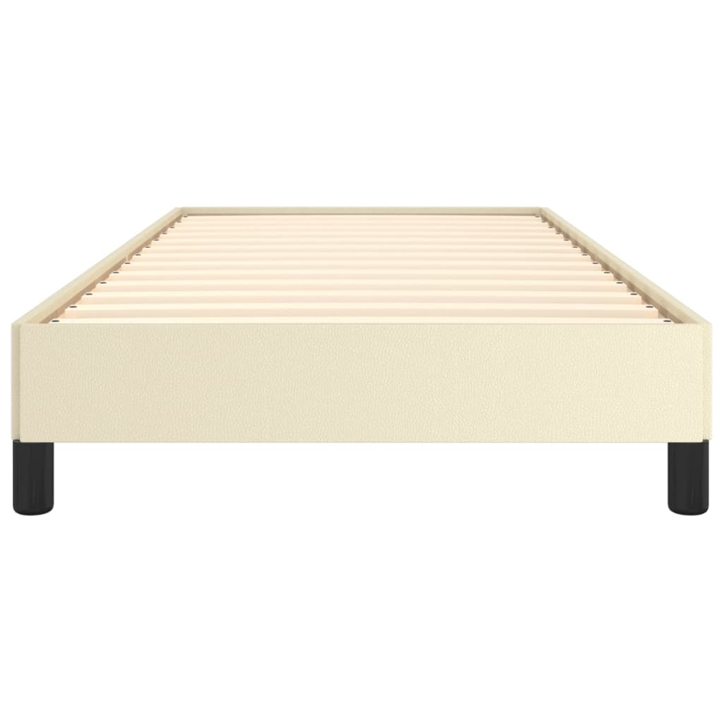 vidaXL Estructura de cama sin colchón cuero sintético crema 90x190 cm