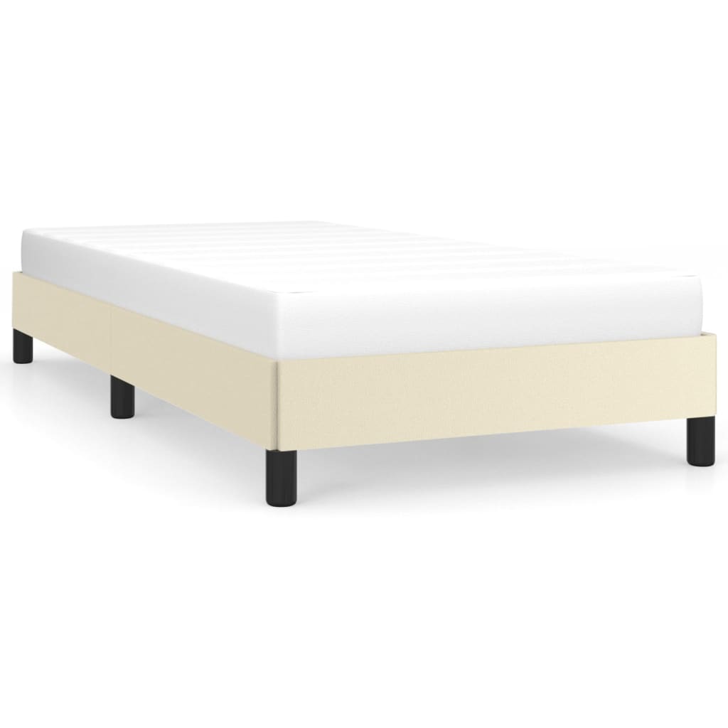 vidaXL Estructura de cama sin colchón cuero sintético crema 90x200 cm