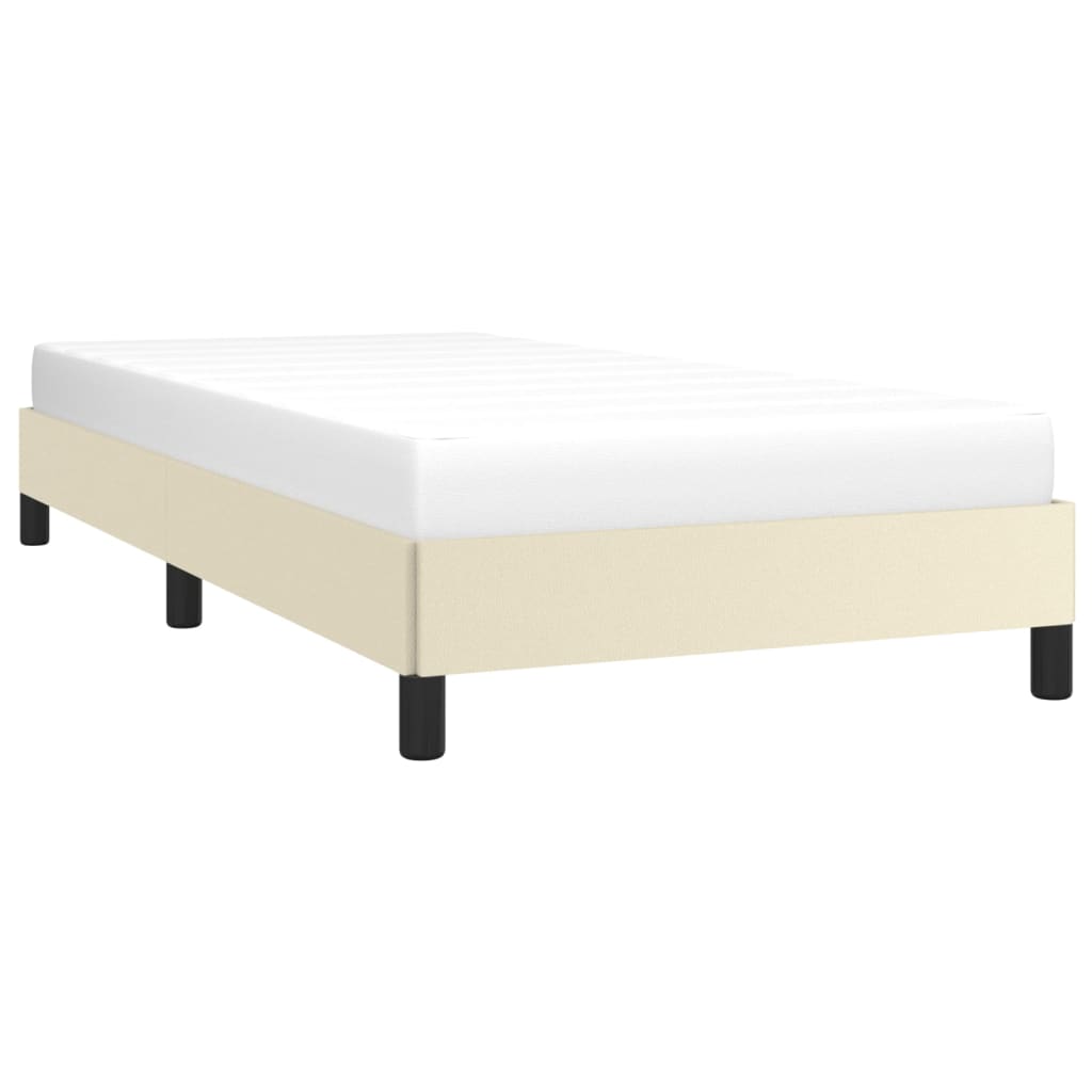 vidaXL Estructura de cama sin colchón cuero sintético crema 90x200 cm