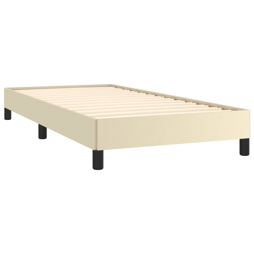 vidaXL Estructura de cama sin colchón cuero sintético crema 90x200 cm