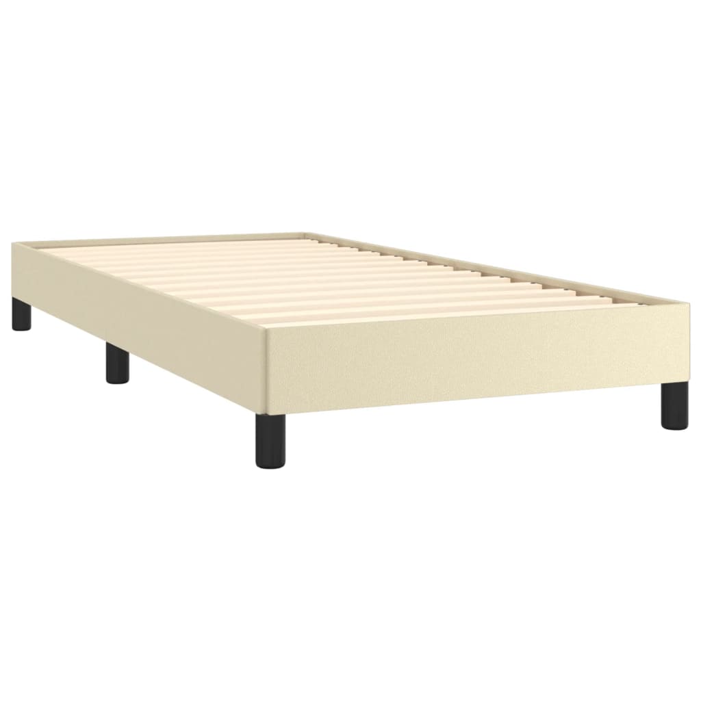 vidaXL Estructura de cama sin colchón cuero sintético crema 100x200 cm