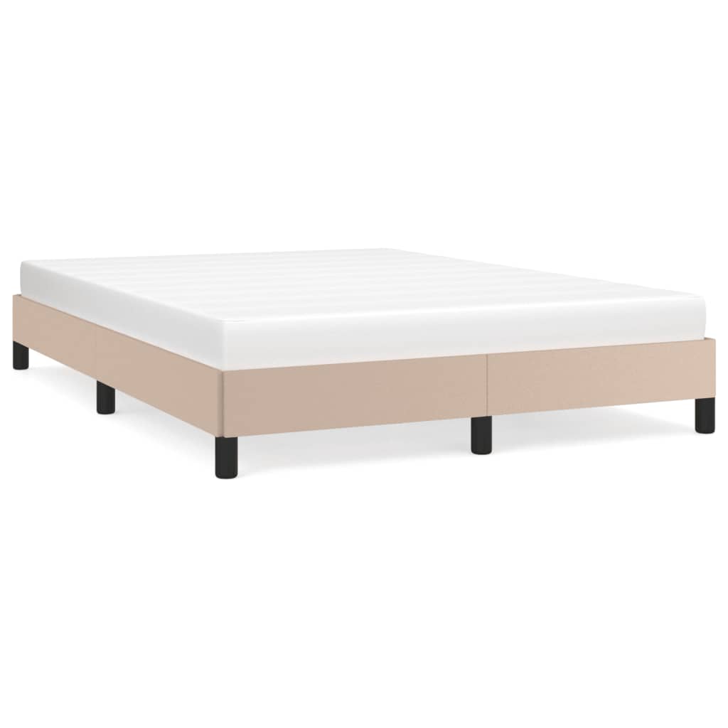 vidaXL Estructura cama sin colchón cuero sintético capuchino 140x200cm