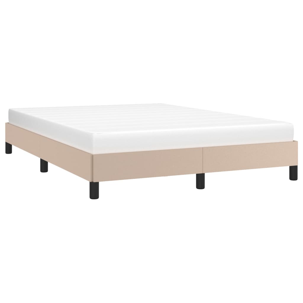 vidaXL Estructura cama sin colchón cuero sintético capuchino 140x200cm