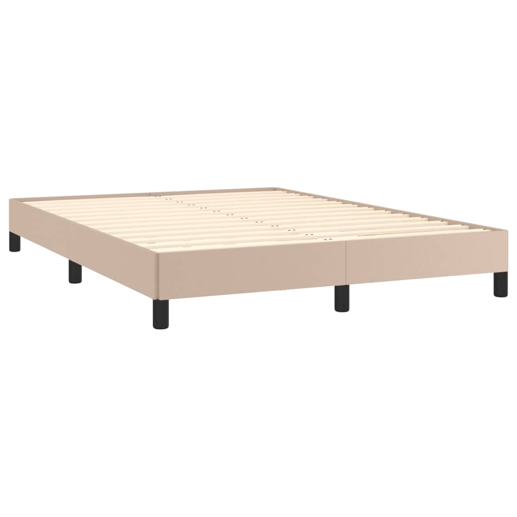 vidaXL Estructura cama sin colchón cuero sintético capuchino 140x200cm