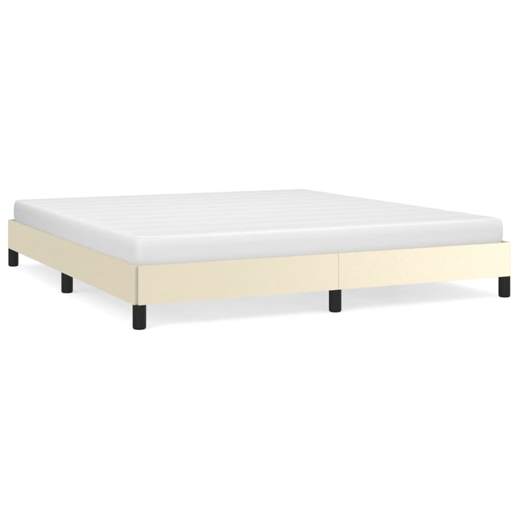 vidaXL Estructura de cama sin colchón cuero sintético crema 160x200 cm