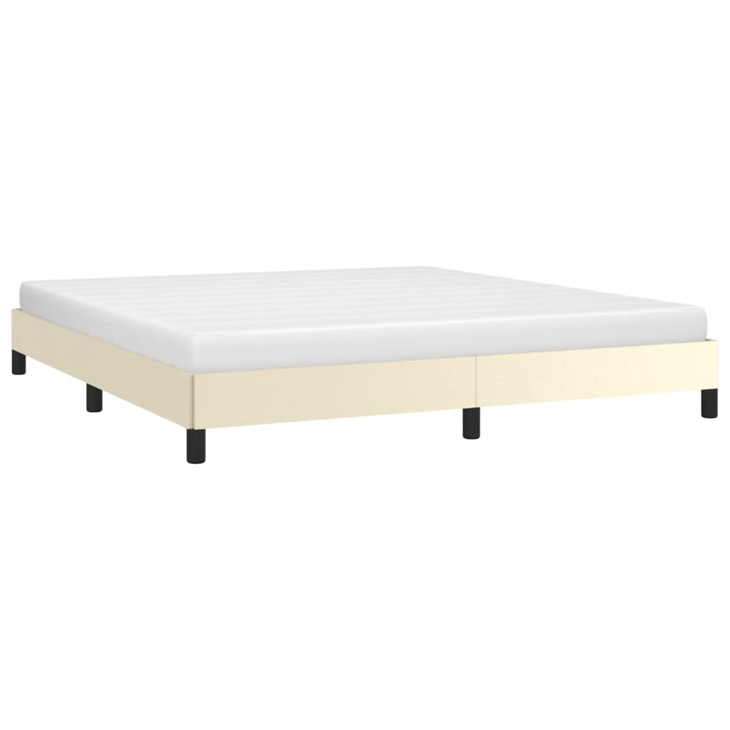 vidaXL Estructura de cama sin colchón cuero sintético crema 160x200 cm