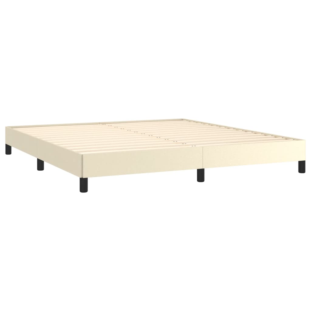 vidaXL Estructura de cama sin colchón cuero sintético crema 160x200 cm