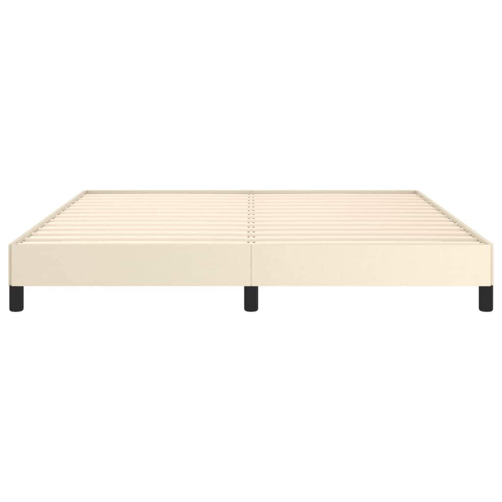 vidaXL Estructura de cama sin colchón cuero sintético crema 160x200 cm