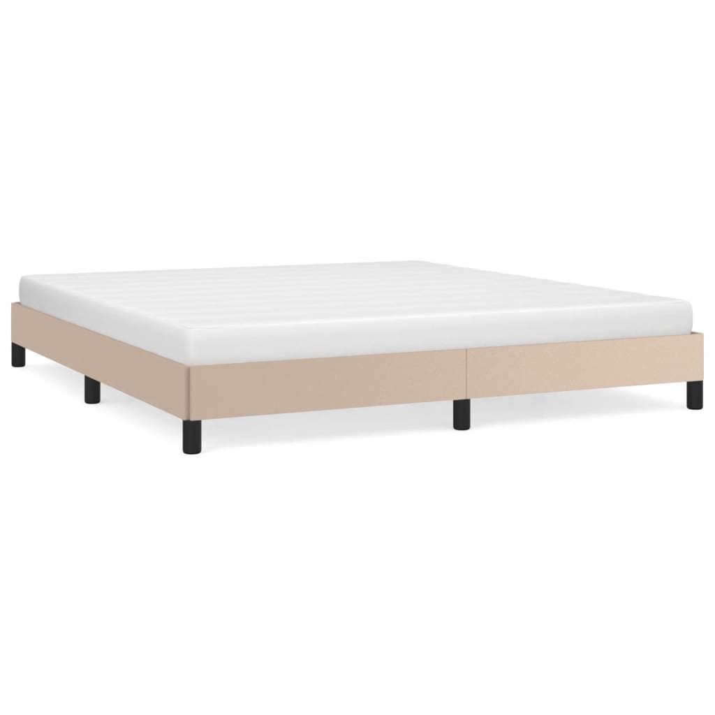 vidaXL Estructura cama sin colchón cuero sintético capuchino 160x200cm