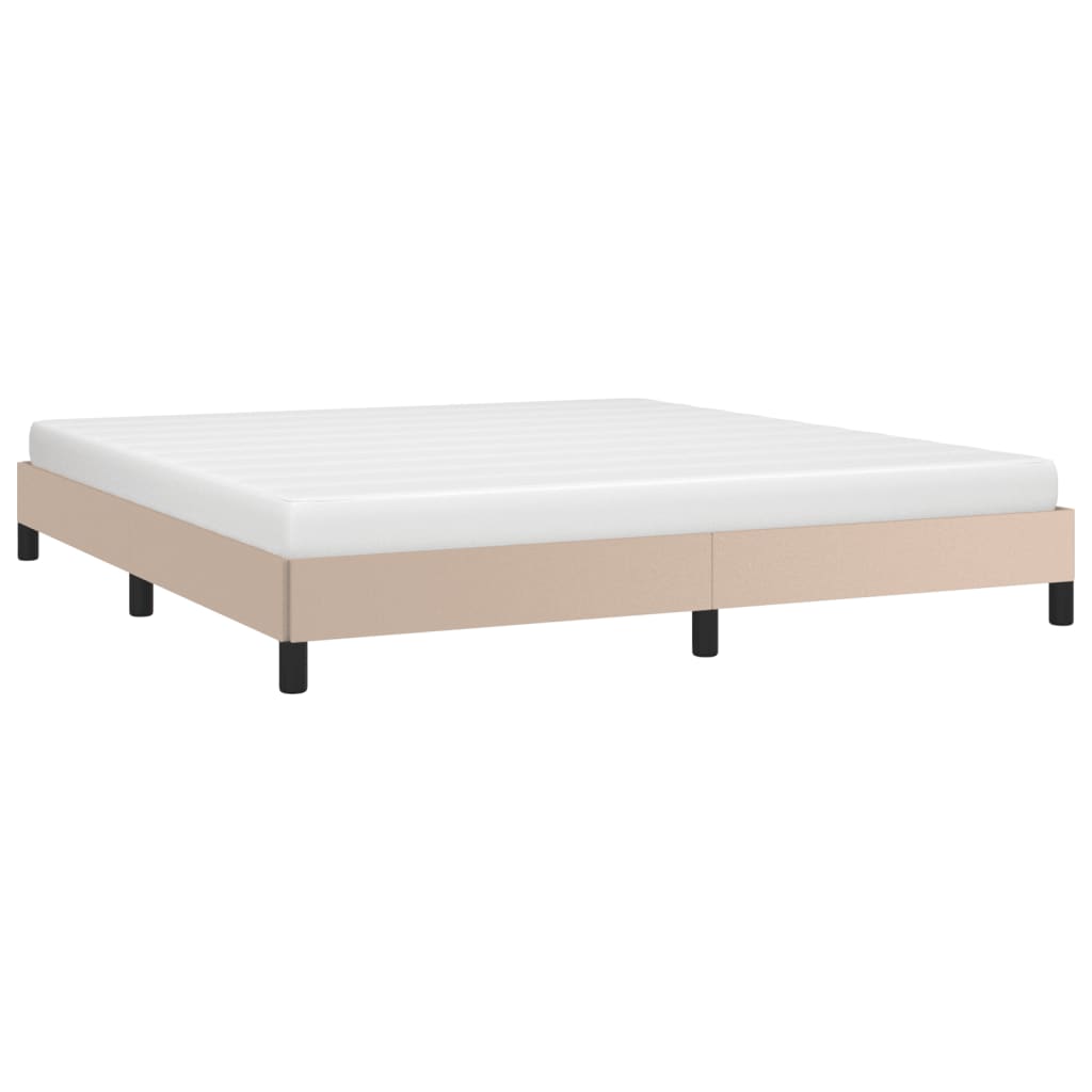 vidaXL Estructura cama sin colchón cuero sintético capuchino 160x200cm