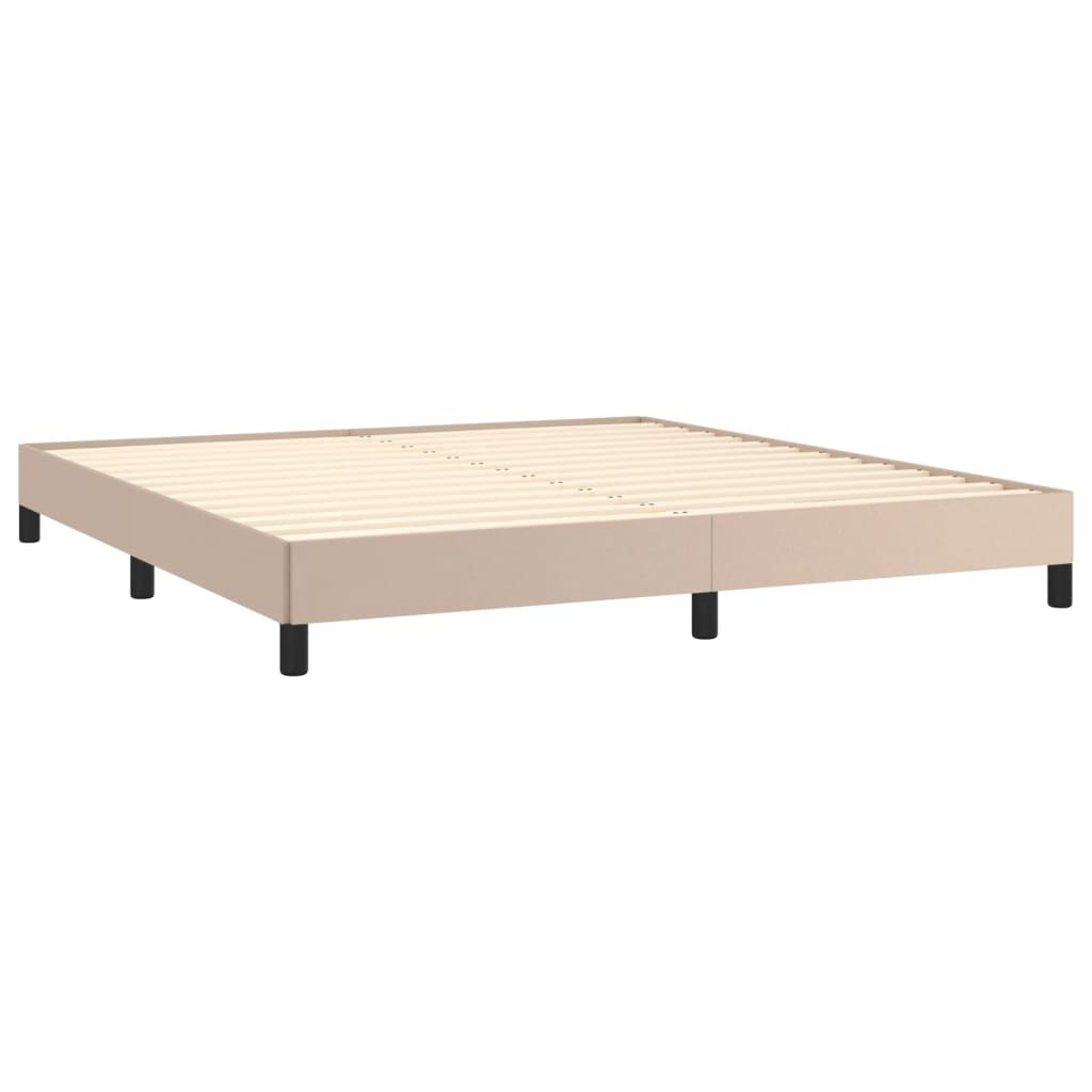 vidaXL Estructura cama sin colchón cuero sintético capuchino 160x200cm