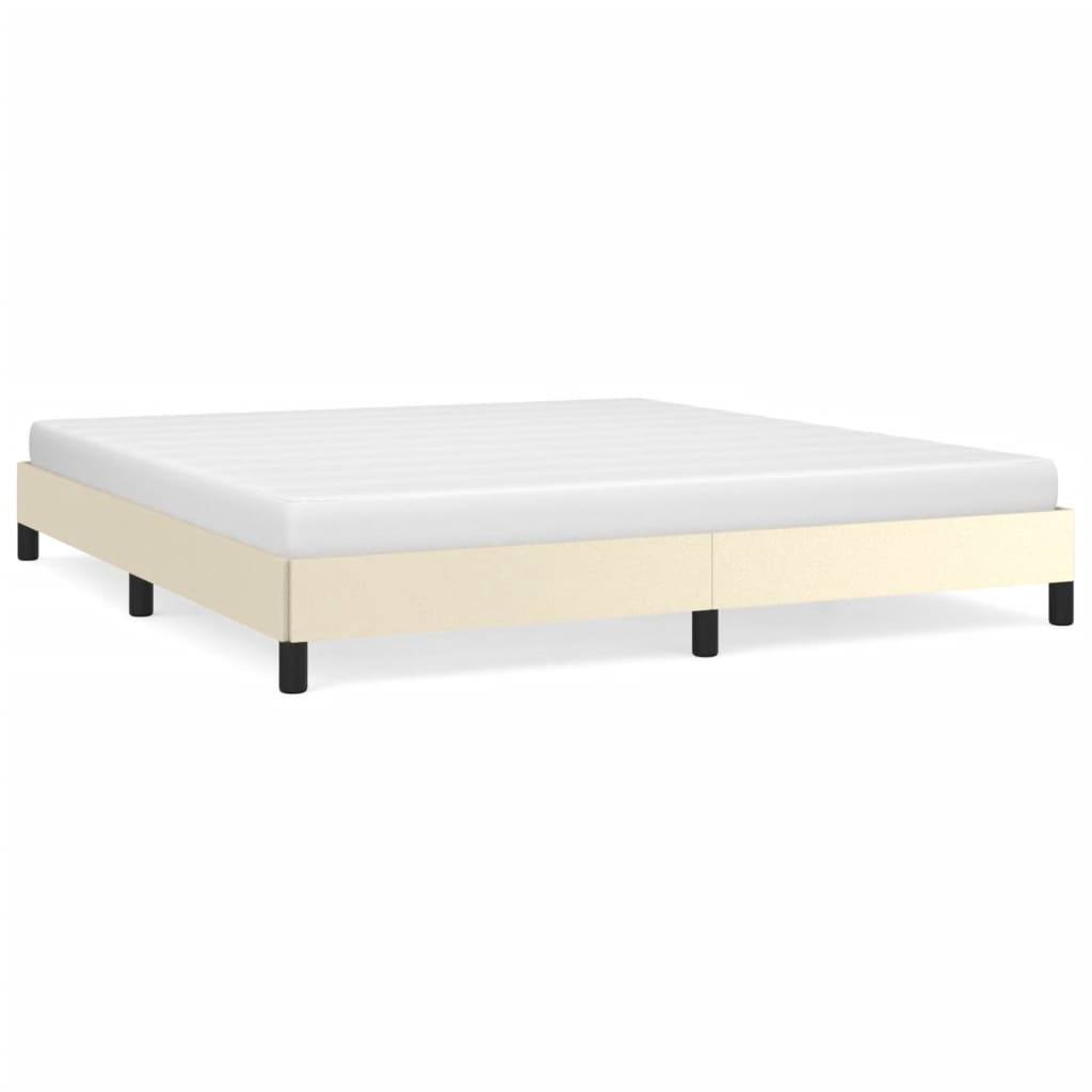 vidaXL Estructura de cama sin colchón cuero sintético crema 180x200 cm