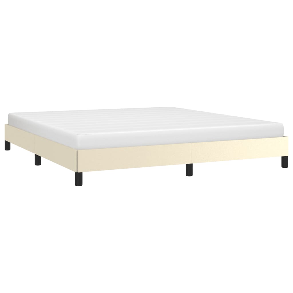 vidaXL Estructura de cama sin colchón cuero sintético crema 180x200 cm