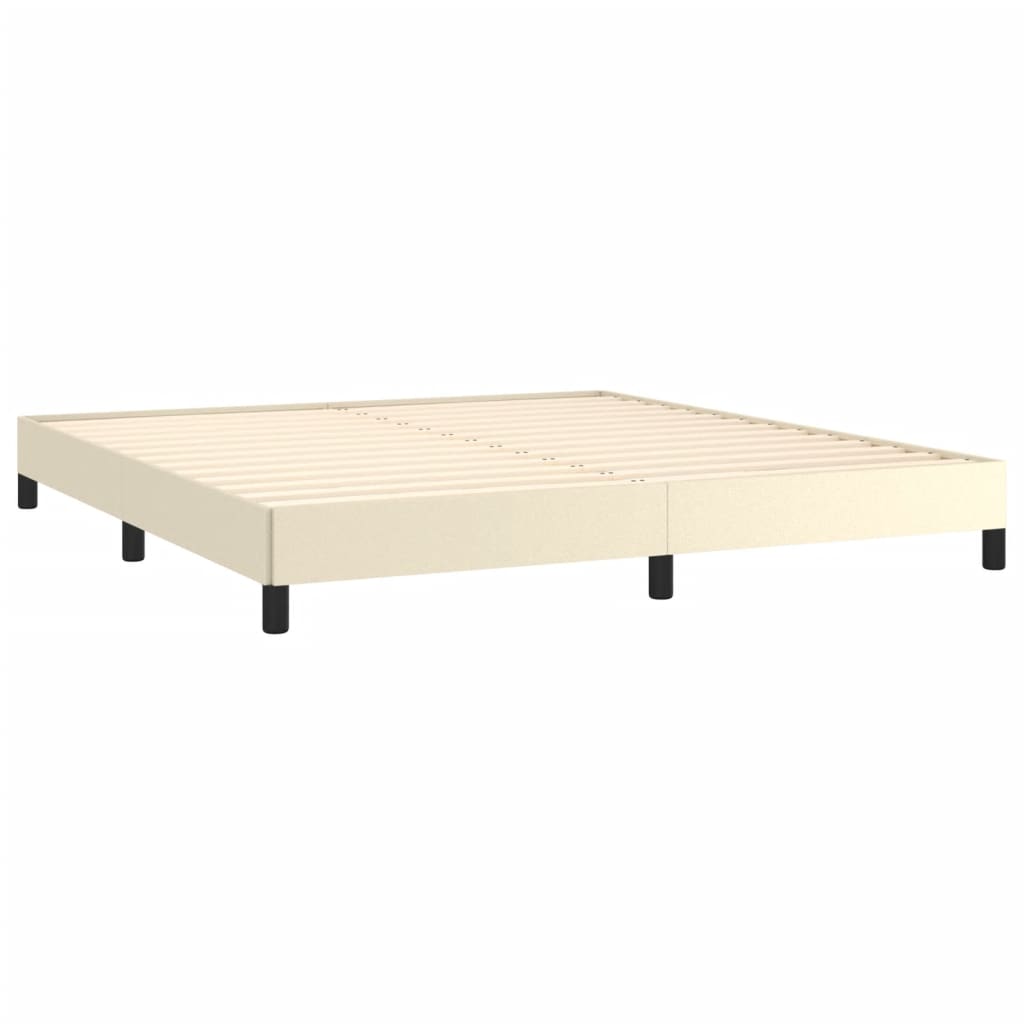 vidaXL Estructura de cama sin colchón cuero sintético crema 180x200 cm