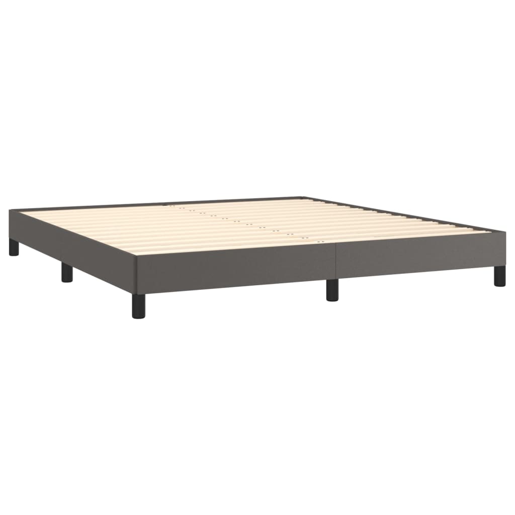 vidaXL Estructura de cama sin colchón cuero sintético gris 180x200 cm