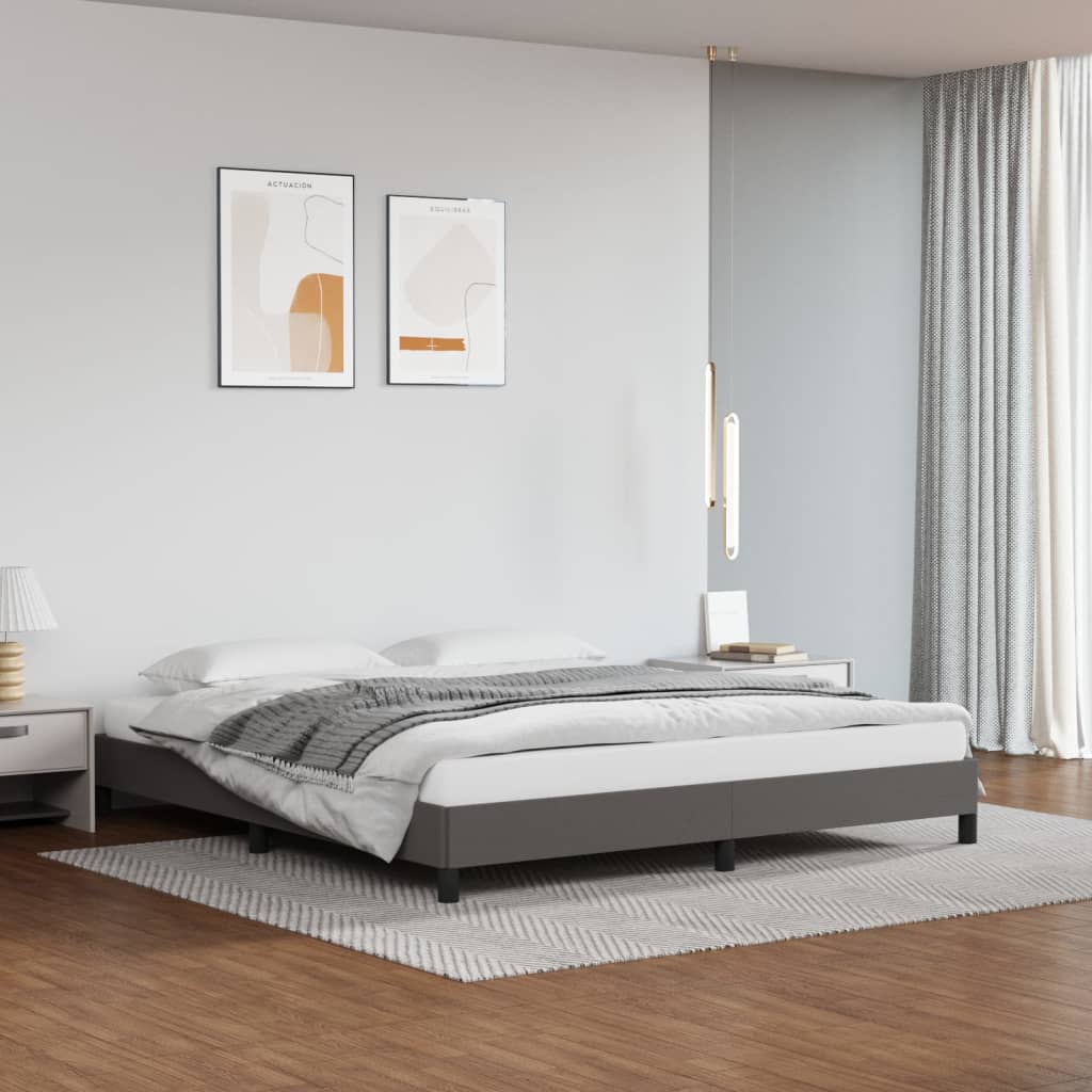 vidaXL Estructura de cama sin colchón cuero sintético gris 180x200 cm