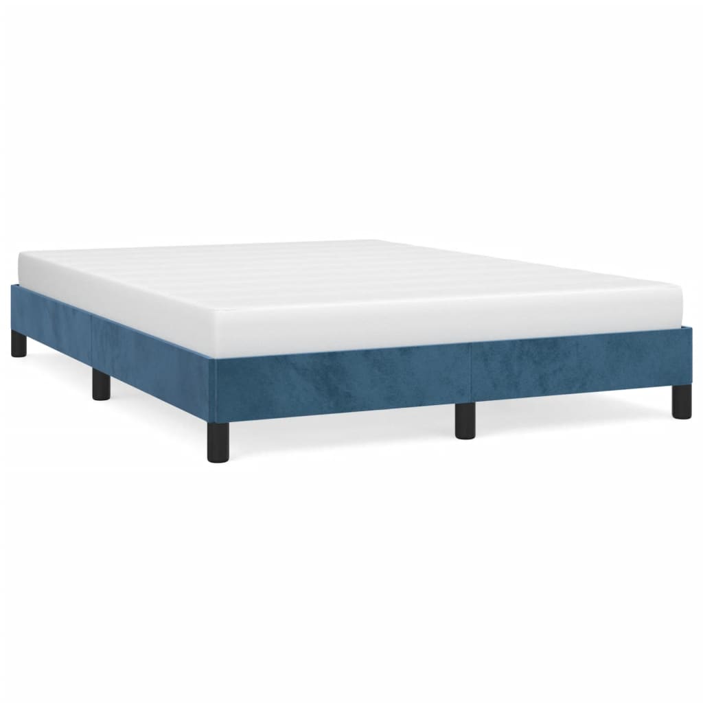 vidaXL Estructura de cama sin colchón terciopelo azul oscuro 140x190cm