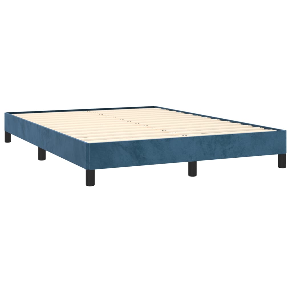 vidaXL Estructura de cama sin colchón terciopelo azul oscuro 140x190cm