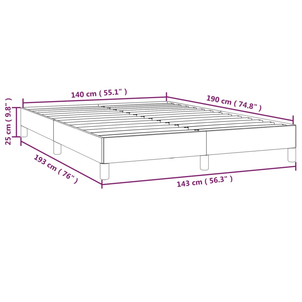 vidaXL Estructura de cama sin colchón terciopelo azul oscuro 140x190cm