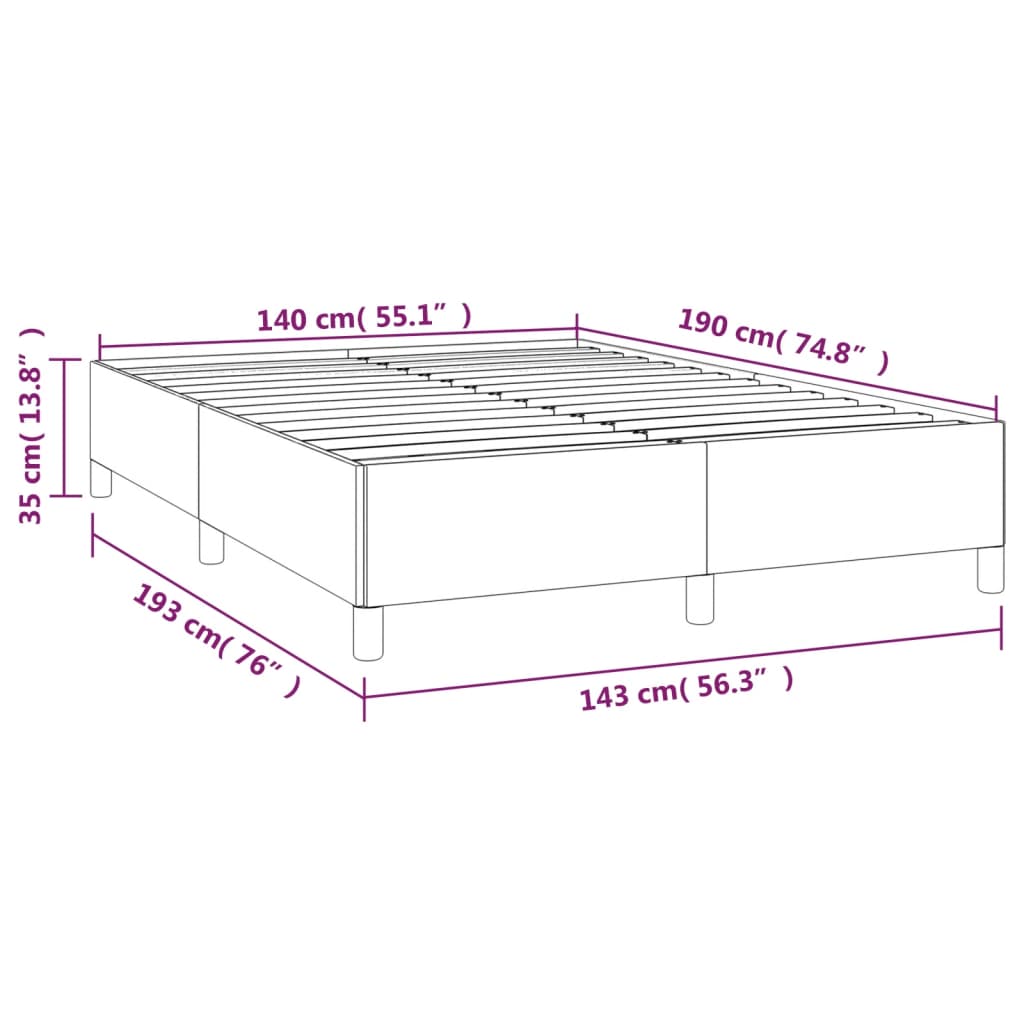 vidaXL Estructura de cama sin colchón tela verde 140x190 cm