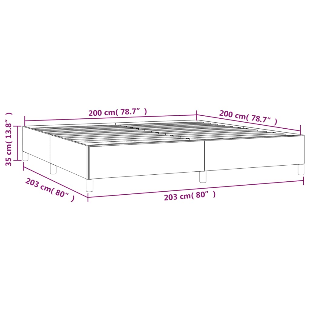 vidaXL Estructura de cama sin colchón tela verde 200x200 cm