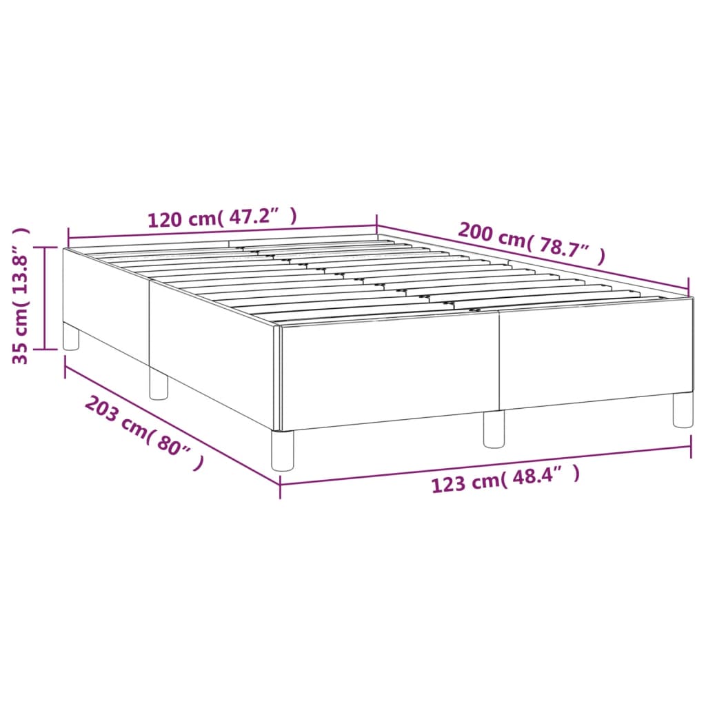 vidaXL Estructura de cama sin colchón tela negro 120x200 cm