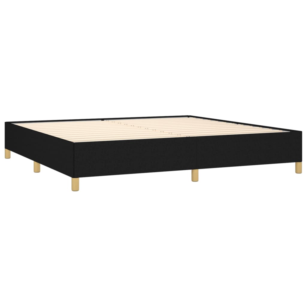 vidaXL Cama sin colchón tela negro 200x200 cm