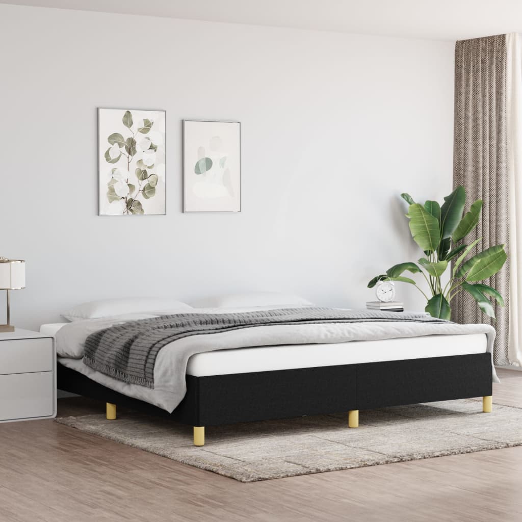 vidaXL Cama sin colchón tela negro 200x200 cm