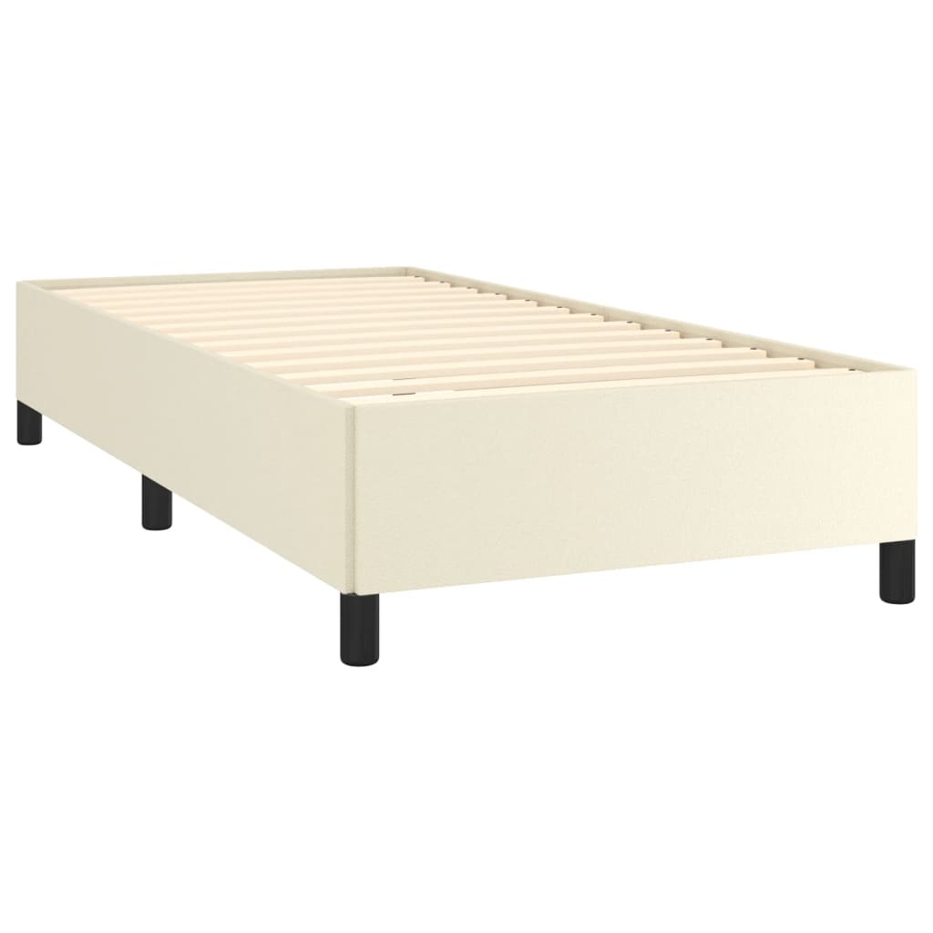 vidaXL Estructura de cama sin colchón cuero sintético crema 90x200 cm