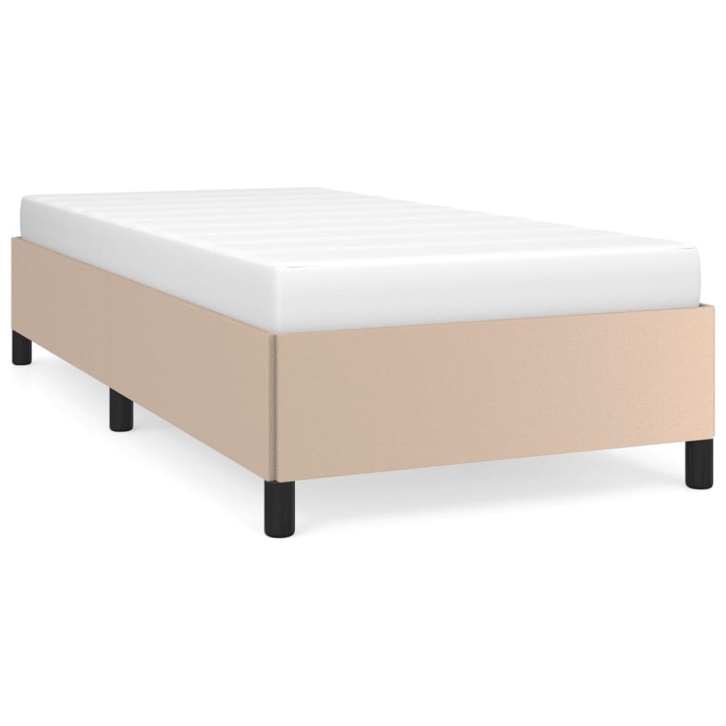 vidaXL Estructura cama sin colchón cuero sintético capuchino 90x200 cm