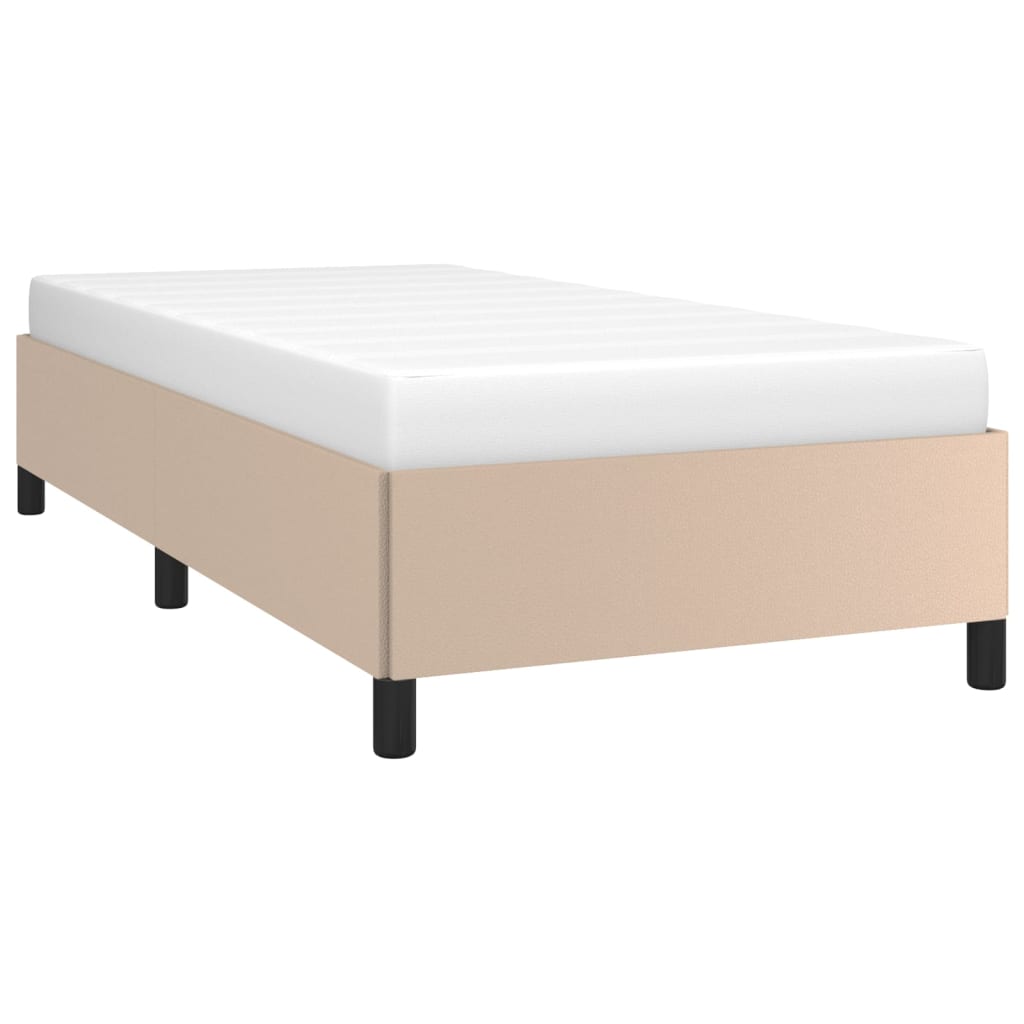 vidaXL Estructura cama sin colchón cuero sintético capuchino 90x200 cm