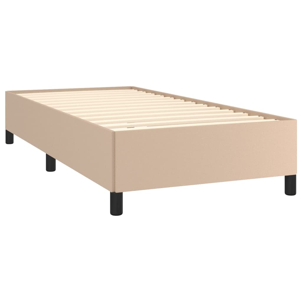 vidaXL Estructura cama sin colchón cuero sintético capuchino 90x200 cm