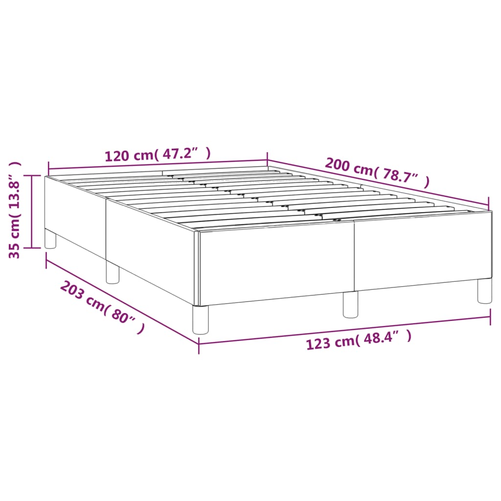 vidaXL Estructura de cama sin colchón cuero sintético negro 120x200 cm