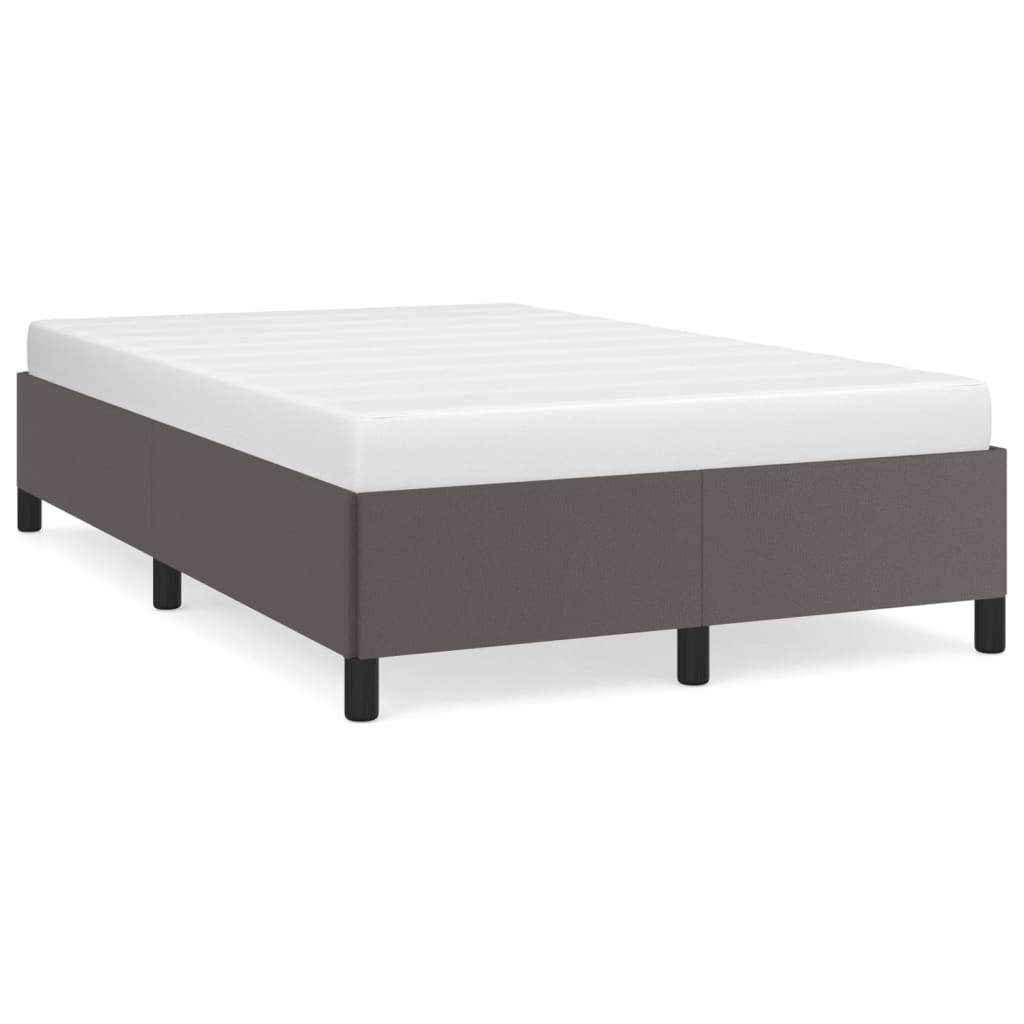 vidaXL Estructura de cama sin colchón cuero sintético gris 120x200 cm