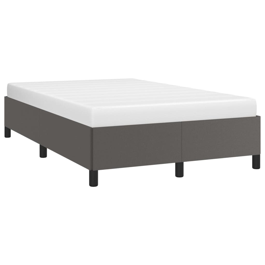 vidaXL Estructura de cama sin colchón cuero sintético gris 120x200 cm