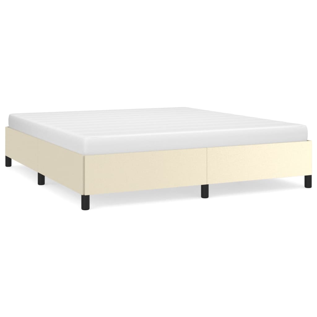 vidaXL Estructura de cama sin colchón cuero sintético crema 160x200 cm