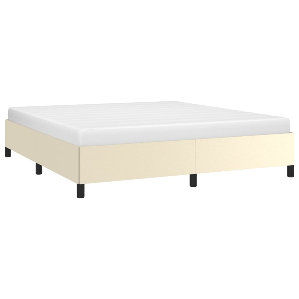 vidaXL Estructura de cama sin colchón cuero sintético crema 160x200 cm