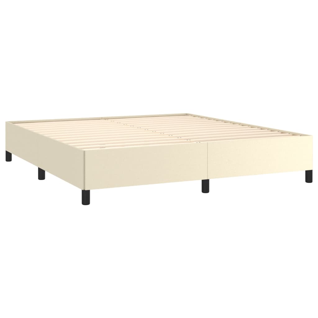 vidaXL Estructura de cama sin colchón cuero sintético crema 160x200 cm