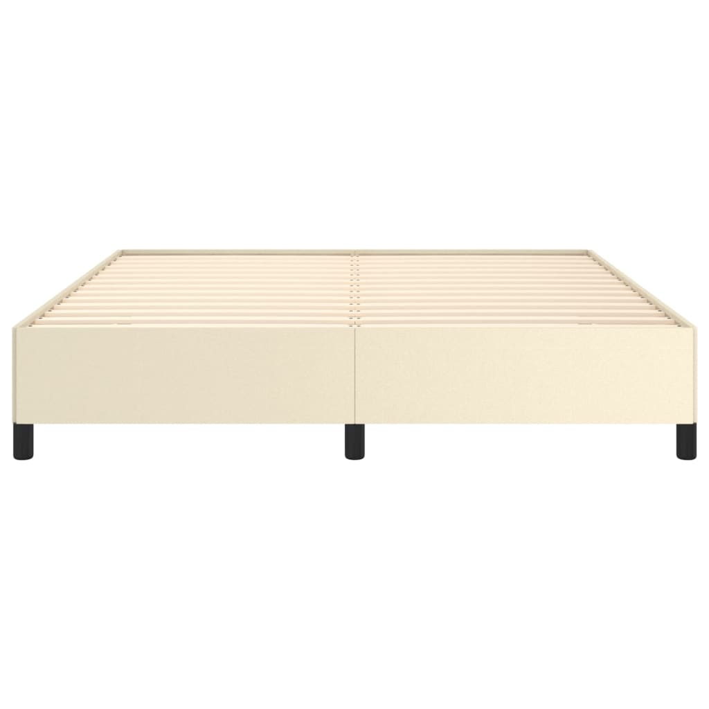 vidaXL Estructura de cama sin colchón cuero sintético crema 160x200 cm