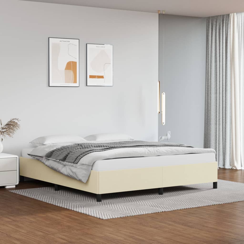 vidaXL Estructura de cama sin colchón cuero sintético crema 160x200 cm