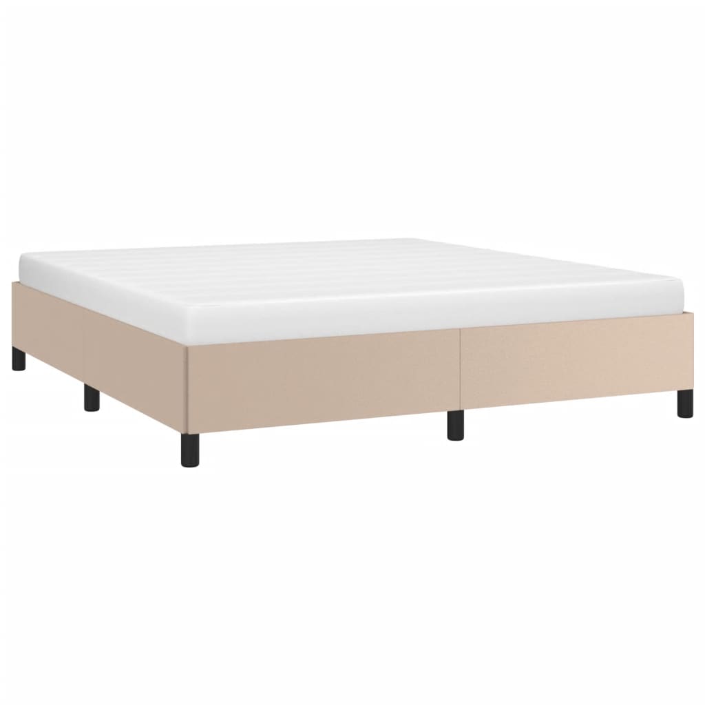 vidaXL Estructura cama sin colchón cuero sintético capuchino 180x200cm