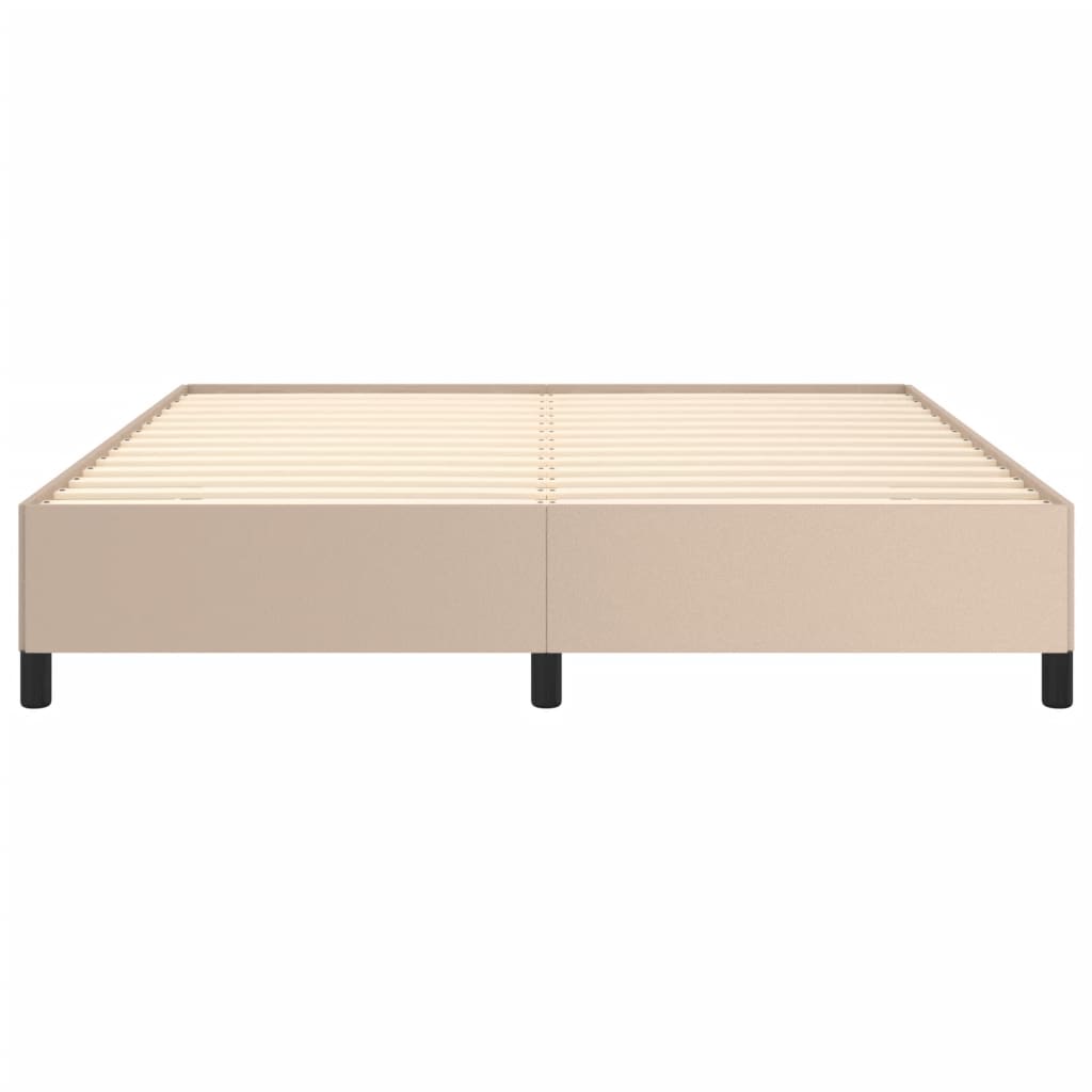 vidaXL Estructura cama sin colchón cuero sintético capuchino 180x200cm