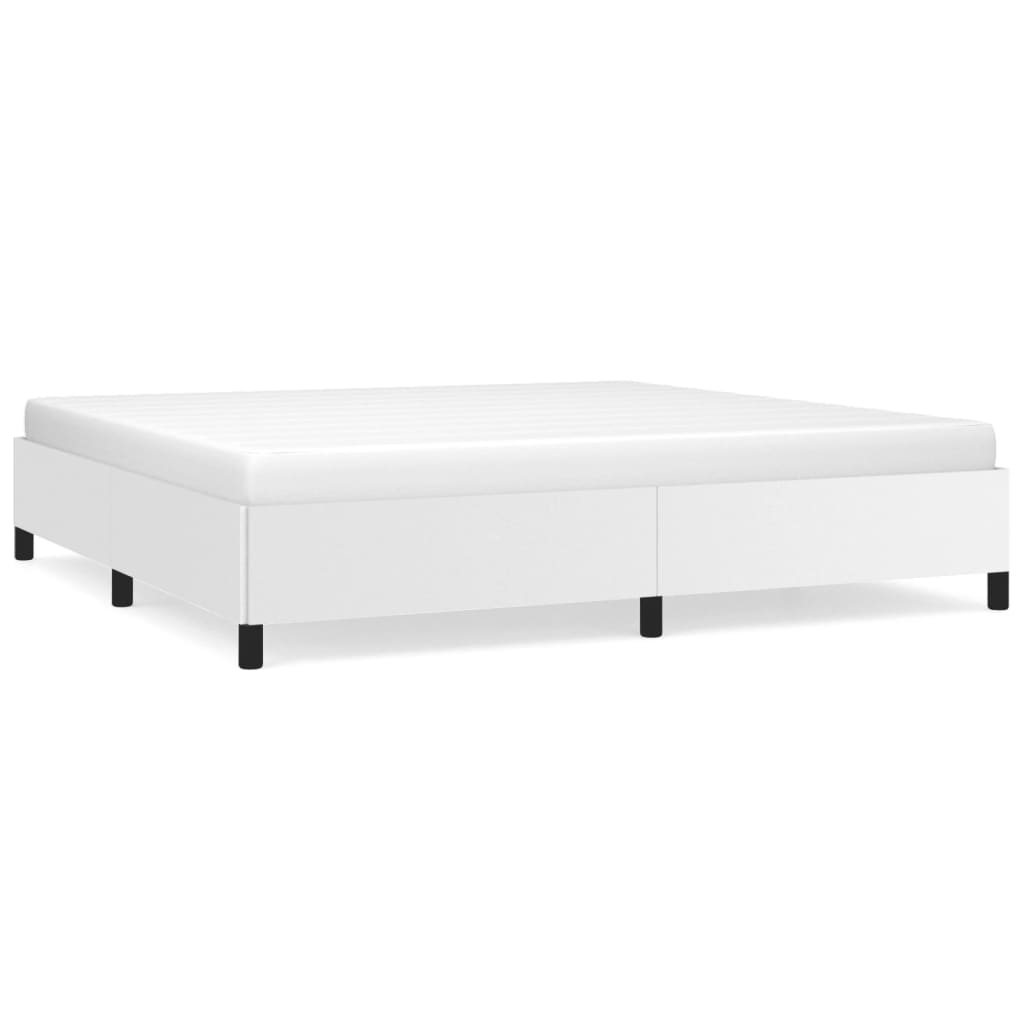 vidaXL Estructura de cama sin colchón cuero sintético blanco 200x200cm