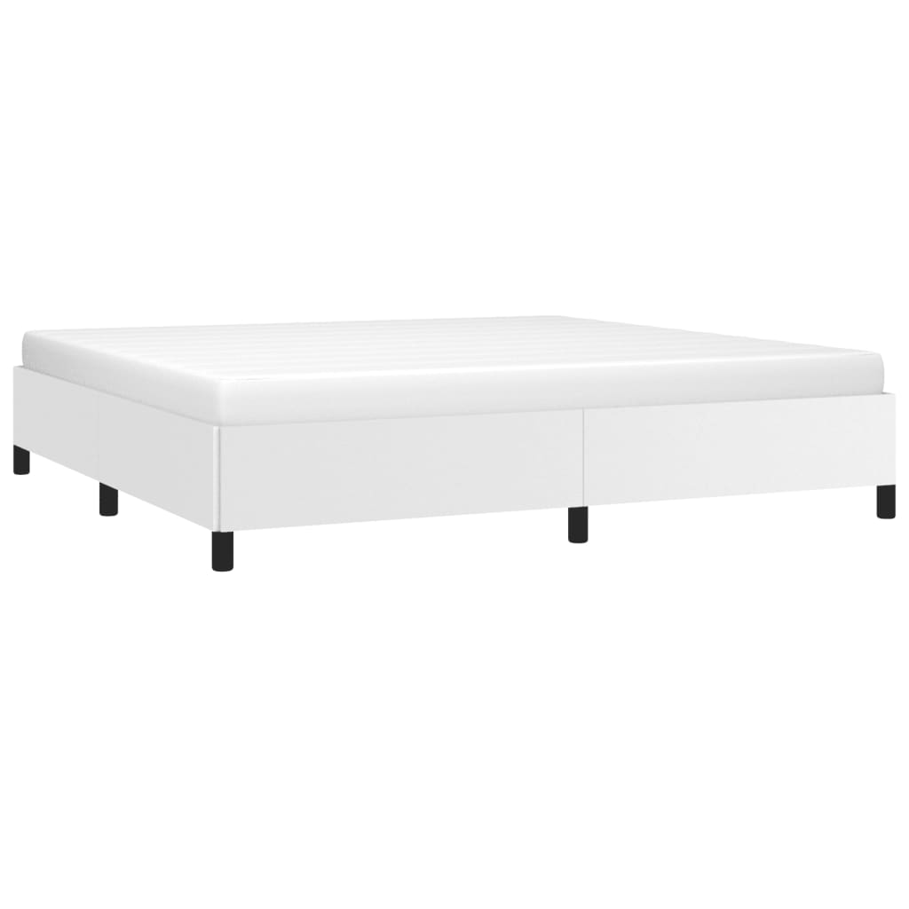 vidaXL Estructura de cama sin colchón cuero sintético blanco 200x200cm