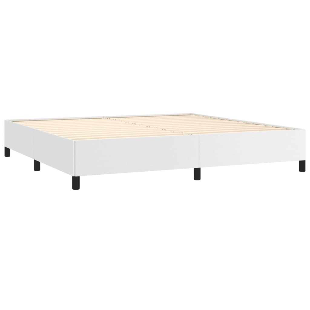 vidaXL Estructura de cama sin colchón cuero sintético blanco 200x200cm