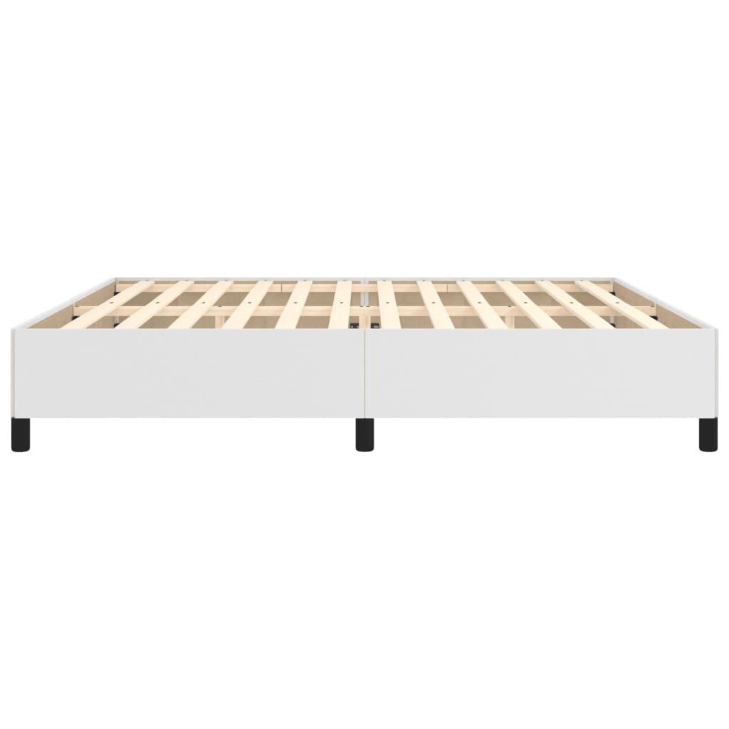 vidaXL Estructura de cama sin colchón cuero sintético blanco 200x200cm