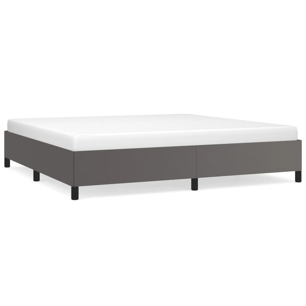 vidaXL Estructura de cama sin colchón cuero sintético gris 200x200 cm