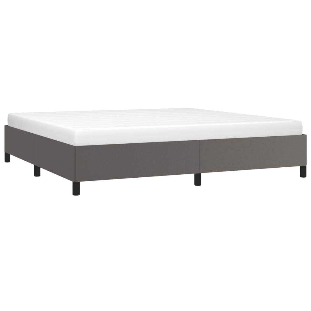 vidaXL Estructura de cama sin colchón cuero sintético gris 200x200 cm